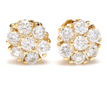 Load image into Gallery viewer, Exquisite 1.00 Carat Natural VS1-VS2 Diamond 14K Solid Yellow Gold Earrings