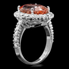 Load image into Gallery viewer, 8.10 Carats Natural Morganite and Diamond 14k Solid White Gold Ring