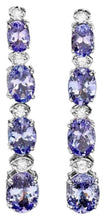 Load image into Gallery viewer, 7.30Ct Natural Tanzanite and Diamond 14K Solid White Gold Earrings
