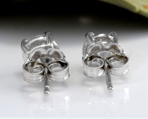 Exquisite .70 Carats Natural VS2-SI1 Diamond 14K Solid White Gold Stud Earrings