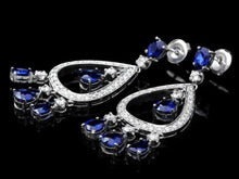 Load image into Gallery viewer, 8.90 Carats Natural Sapphire and Diamond 14K Solid White Gold Earrings