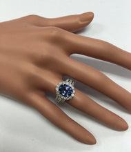 Load image into Gallery viewer, 5.15 Carats Natural Very Nice Looking Tanzanite and Diamond 14K Solid White Gold Ring