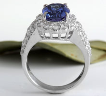 Load image into Gallery viewer, 5.15 Carats Natural Very Nice Looking Tanzanite and Diamond 14K Solid White Gold Ring