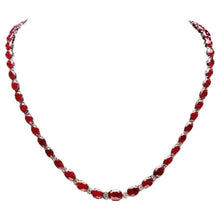 Load image into Gallery viewer, 38.30Ct Natural Ruby and Diamond 14K Solid White Gold Necklace