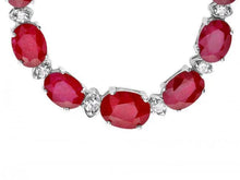 Load image into Gallery viewer, 38.30Ct Natural Ruby and Diamond 14K Solid White Gold Necklace