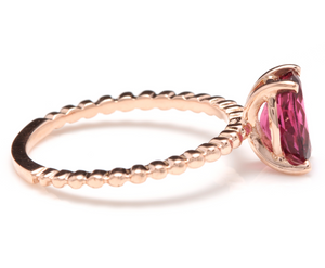 1.40 Carats Exquisite Natural Tourmaline 14K Solid Rose Gold Ring