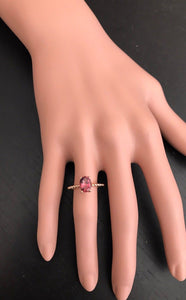 1.40 Carats Exquisite Natural Tourmaline 14K Solid Rose Gold Ring