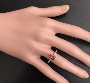 1.40 Carats Exquisite Natural Tourmaline 14K Solid Rose Gold Ring