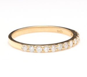 Splendid .35 Carats Natural Diamond 14K Solid Yellow Gold Ring