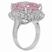 Load image into Gallery viewer, 17.00 Carats Natural Kunzite and Diamond 14K Solid White Gold Ring