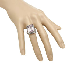 Load image into Gallery viewer, 17.00 Carats Natural Kunzite and Diamond 14K Solid White Gold Ring