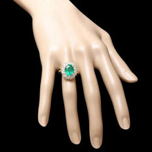 Load image into Gallery viewer, 4.90Ct Natural Emerald and Diamond 14K Solid Yellow Gold Ring