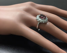 Load image into Gallery viewer, 3.95 Carats Natural Very Nice Looking Pink Tourmaline and Diamond 14K Solid White Gold Ring