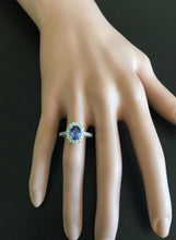 Load image into Gallery viewer, 2.30 Carats Natural Very Nice Looking Tanzanite and Diamond 14K Solid White Gold Ring