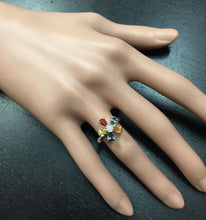 Load image into Gallery viewer, 1.75 Carats Exquisite Natural Multi-Color Sapphire and Diamond 14K Solid White Gold Ring