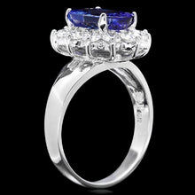 Load image into Gallery viewer, 4.45 Carats Natural Very Nice Looking Tanzanite and Diamond 14K Solid White Gold Ring