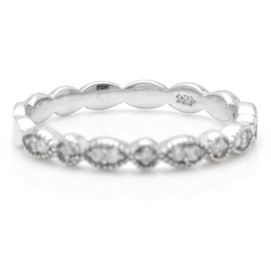 Splendid 0.16 Carats Natural Diamond 14K Solid White Gold Ring