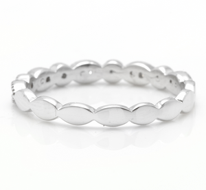 Splendid 0.16 Carats Natural Diamond 14K Solid White Gold Ring