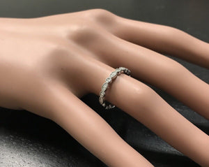 Splendid 0.16 Carats Natural Diamond 14K Solid White Gold Ring