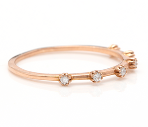 Splendid 0.10 Carats Natural Diamond 14K Solid Rose Gold Ring