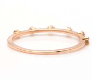 Splendid 0.10 Carats Natural Diamond 14K Solid Rose Gold Ring