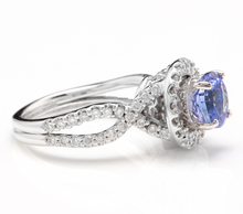 Load image into Gallery viewer, 2.45 Carats Natural Very Nice Looking Tanzanite and Diamond 14K Solid White Gold Ring