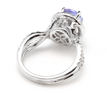 Load image into Gallery viewer, 2.45 Carats Natural Very Nice Looking Tanzanite and Diamond 14K Solid White Gold Ring