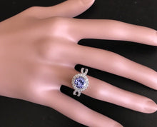 Load image into Gallery viewer, 2.45 Carats Natural Very Nice Looking Tanzanite and Diamond 14K Solid White Gold Ring
