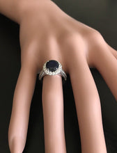 Load image into Gallery viewer, 2.35 Carats Exquisite Natural Blue Sapphire and Diamond 14K Solid White Gold Ring