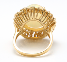 Load image into Gallery viewer, 8.65 Carats Natural Impressive Ethiopian Opal and Diamond 14K Solid Yellow Gold Ring
