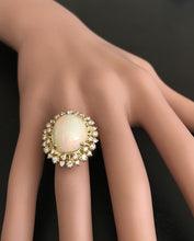 Load image into Gallery viewer, 8.65 Carats Natural Impressive Ethiopian Opal and Diamond 14K Solid Yellow Gold Ring
