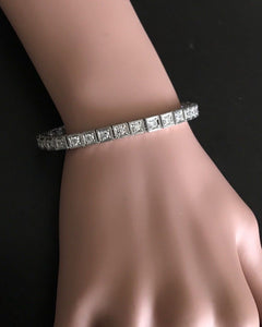 Very Impressive 3.20 Carats Natural Diamond 14K Solid White Gold Bracelet