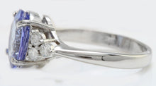 Load image into Gallery viewer, 3.55 Carats Natural Very Nice Looking Tanzanite and Diamond 14K Solid White Gold Ring