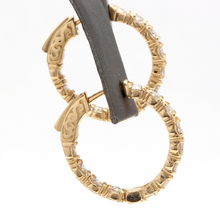 Load image into Gallery viewer, Exquisite 2.75 Carats Natural Diamond 14K Solid Yellow Gold Hoop Earrings