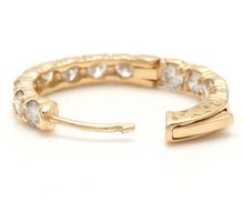Load image into Gallery viewer, Exquisite 3.50 Carats Natural Diamond 14K Solid Yellow Gold Hoop Earrings
