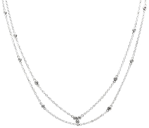 Splendid 14k Solid White Gold Chain Necklace
