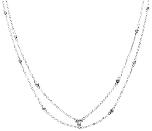 Splendid 14k Solid White Gold Chain Necklace