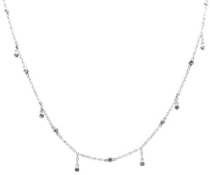 Splendid 14k Solid White Gold Diamond Chain Necklace