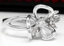 Load image into Gallery viewer, Splendid Natural Diamond 14K Solid White Gold Flower Ring