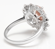 Load image into Gallery viewer, 2.65 Carats Impressive Natural Morganite and Diamond 14K Solid White Gold Ring