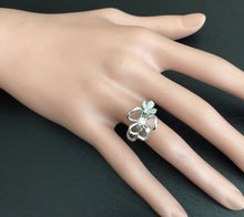 Load image into Gallery viewer, Splendid Natural Diamond 14K Solid White Gold Flower Ring