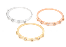 Load image into Gallery viewer, Splendid 0.30 Carats Natural Diamond Set of 3 Stackable 14K Solid Multi-Tone Gold Rings