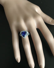 Load image into Gallery viewer, 5.00 Carats Natural Very Nice Looking Tanzanite and Diamond 14K Solid White Gold Ring
