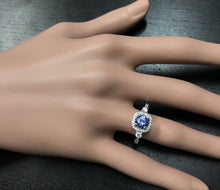 Load image into Gallery viewer, 1.60 Carats Natural Very Nice Looking Tanzanite and Diamond 14K Solid White Gold Ring