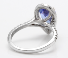 Load image into Gallery viewer, 3.10 Carats Natural Very Nice Looking Tanzanite and Diamond 14K Solid White Gold Ring