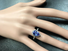 Load image into Gallery viewer, 3.10 Carats Natural Very Nice Looking Tanzanite and Diamond 14K Solid White Gold Ring