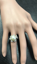 Load image into Gallery viewer, Splendid Natural South Sea Pearl and Diamond 14K Solid White Gold Ring