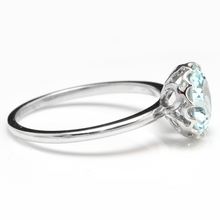 Load image into Gallery viewer, 2.00 Carats Exquisite Natural Aquamarine 14K Solid White Gold Ring