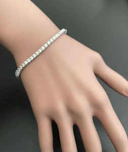 Very Impressive 4.70 Carats Natural Diamond 14K Solid White Gold Bracelet
