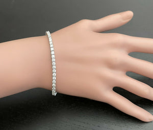Very Impressive 4.70 Carats Natural Diamond 14K Solid White Gold Bracelet